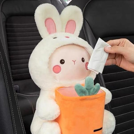 Plush Cartoon Car Tissue Holder & Armrest Organizer - Wnkrs