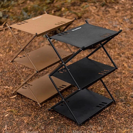 Multi-Level Portable Folding Camping Shelf – Aluminum Outdoor BBQ Table Rack - Wnkrs