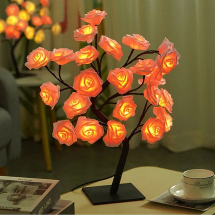 Enchanted LED Rose Flower & Christmas Tree Fairy Light Lamp - Wnkrs