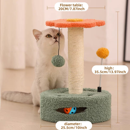 Cadre d'escalade compact pour chat avec griffoir en sisal et jouets interactifs