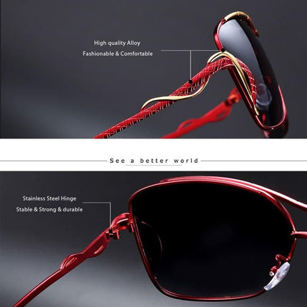 Luxurious Oversized Polarized Sunglasses with Gradient Lens - Wnkrs