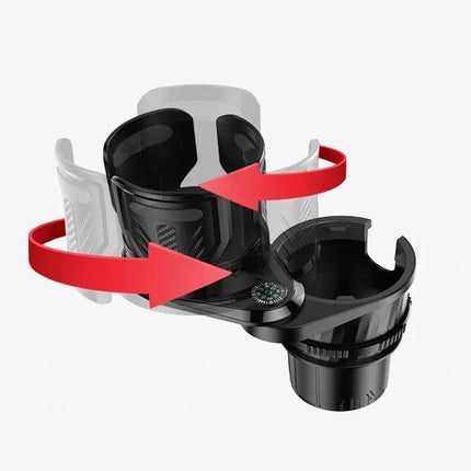 Multifunctional Carbon Fiber Car Cup Holder with Built-In Compass - Wnkrs