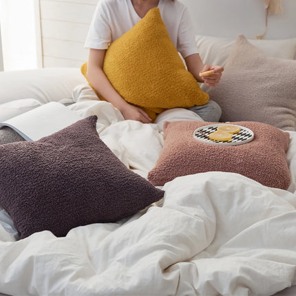 Housse de coussin de canapé en peluche confortable - Taie d'oreiller décorative douce et moelleuse