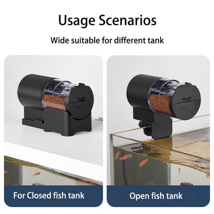 Distributeur automatique de nourriture pour poissons d'aquarium avec minuterie intelligente et grande capacité de 3,4 oz