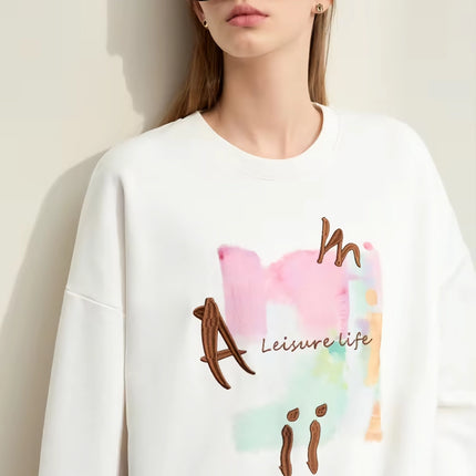 Sweat-shirt minimaliste de style universitaire