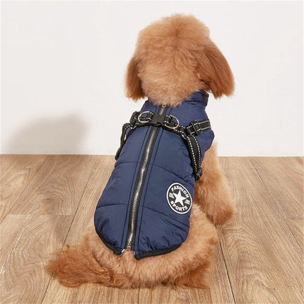 Vêtements pour chiens Manteau imperméable pour animaux de compagnie avec harnais