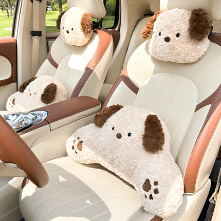 Juego de almohadas de apoyo para el cuello y la zona lumbar con forma de coche de dibujos animados de animales