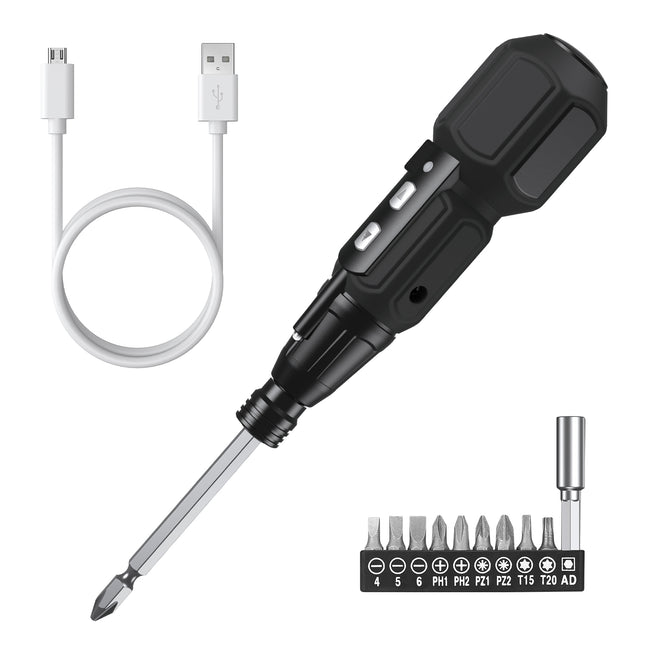 Ensemble de tournevis sans fil rechargeable 9 en 1 avec lumières LED