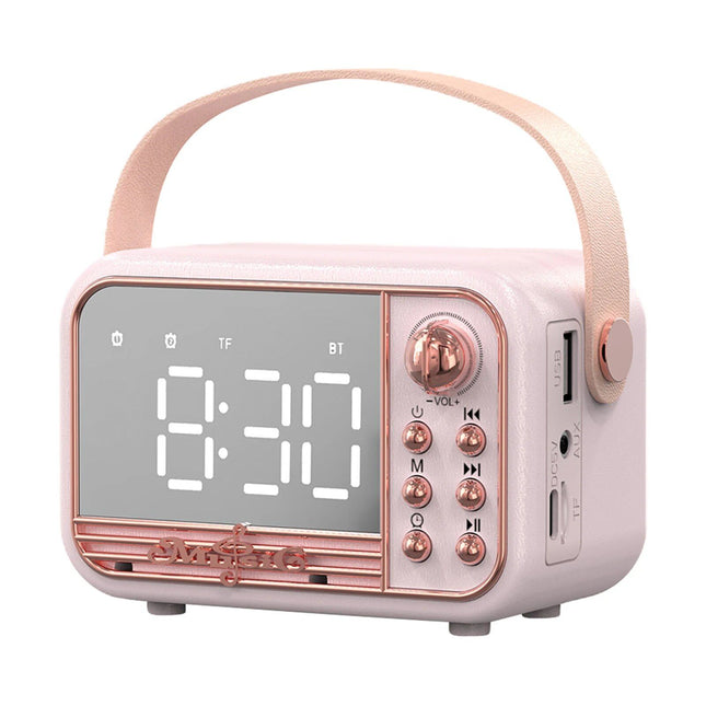 Retro-Style Portable HiFi Wireless Speaker with Alarm Clock and Stereo Sound - Wnkrs