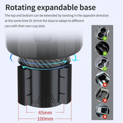 Expansor de portavasos para automóvil 2 en 1