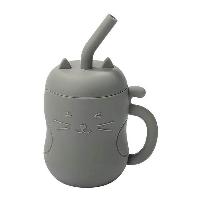 Tasse anti-fuite en silicone pour bébé avec paille