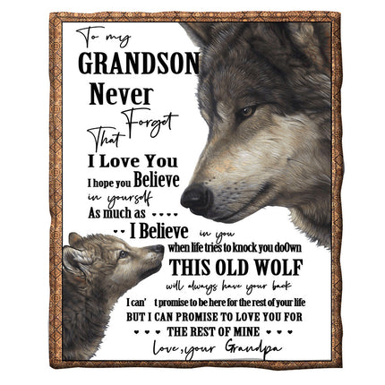 Flannel 3D Wolf Print Blanket - Wnkrs