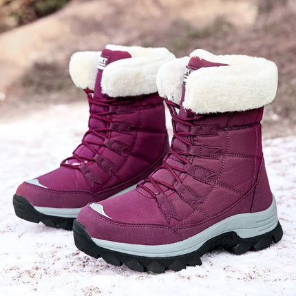 Bottes de neige chaudes doublées en polaire pour femmes