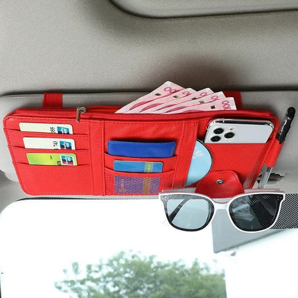 Multi-Pocket Car Sun Visor Organizer with Pen Holder - Wnkrs