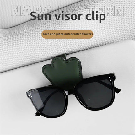 Multi-Functional Leather Car Visor Clip for Sunglasses and Cards - Wnkrs