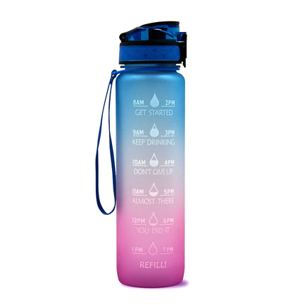 Plastic bottle frosted gradient bouncing cup water bottle sports bottle space cup travel cup - Wnkrs