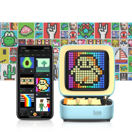 Retro Pixel Art Game Bluetooth Speaker with 16x16 LED App-Controlled Front Screen