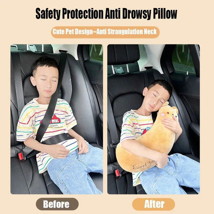 Plush Cartoon Animal Car Seat Belt Covers for Kids: Universal Shoulder Padding Protector - Wnkrs