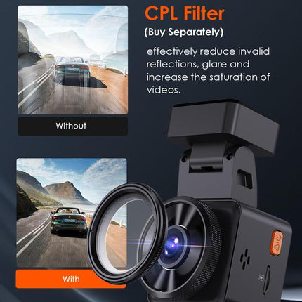 1080P WiFi Mini Dash Cam with GPS, Voice Control, Night Vision, Parking Mode