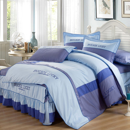 Solid color cotton bed skirt set of four - Wnkrs