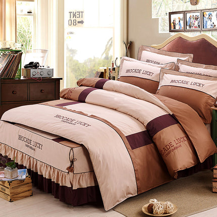 Solid color cotton bed skirt set of four - Wnkrs