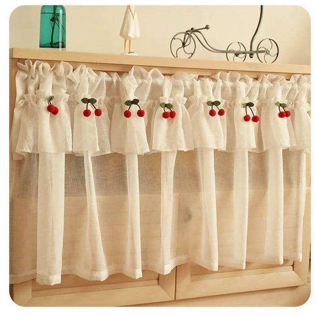 Fresh Linen Short Curtain For Kitchen Small Window - Wnkrs
