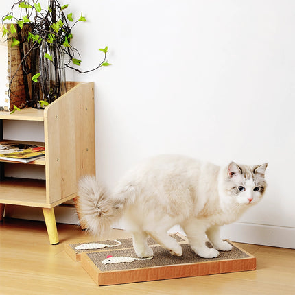 Griffoir pour chat en sisal en forme de souris – Tapis en carton ondulé durable pour chats