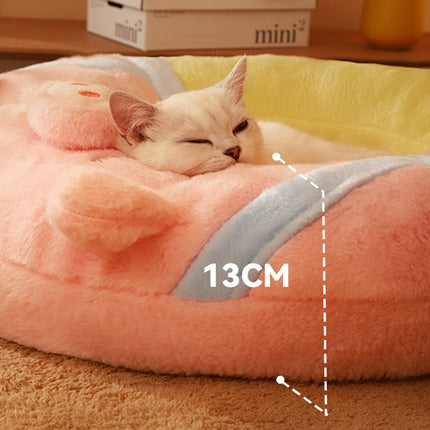 Lit pour chat en forme de cochon rose