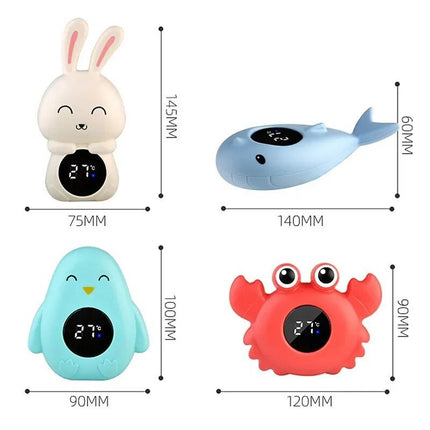 Adorable Cartoon Floating Baby Bath Thermometer with Digital LED Display - Wnkrs