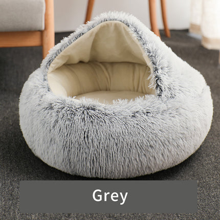 Lit rond et confortable en peluche pour chat