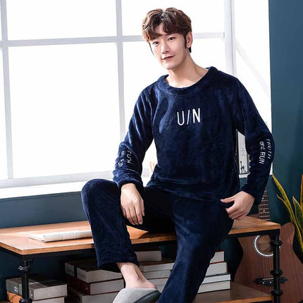 Men's Long Sleeved Warm Pajama Set - Wnkrs