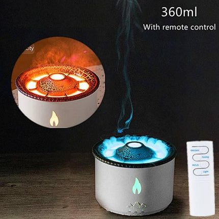 Volcano Eruption Aroma Diffuser & Air Humidifier with Flame Lamp Effect - Essential Oil Fragrance Machine for Home and Office - Wnkrs