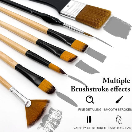 32 Pcs Premium Paint Brush Set for Acrylic Painting