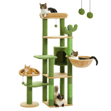 Grand arbre à chat en forme de cactus de 150 cm