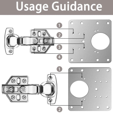 Universal Stainless Steel Hinge Repair Plate for Cabinet & Furniture