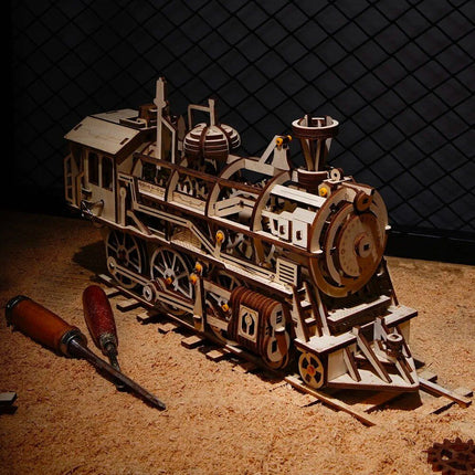 Clockwork Wooden Locomotive Model Kit - Wnkrs