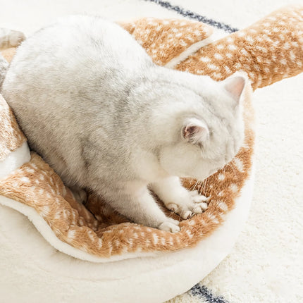 Canapé-lit d'hiver en polaire pour chat - Nid douillet en forme de moineau pour petits chiens et chats