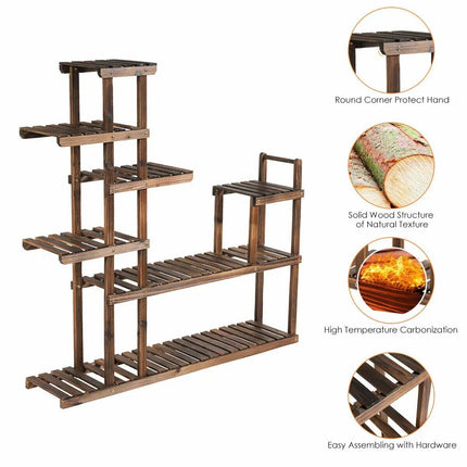 Eco-Friendly 7-Tier Solid Wood Plant Stand - Wnkrs