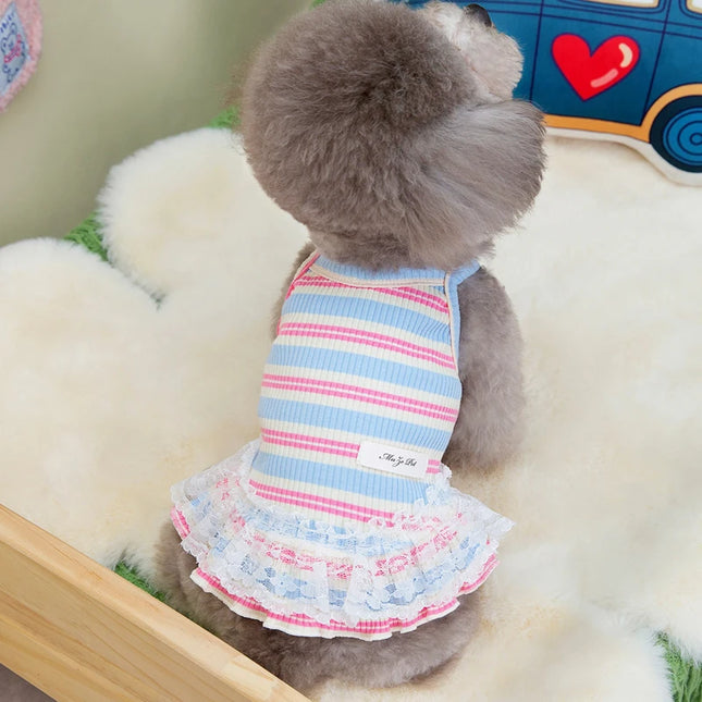 Vestido de rayas para perro