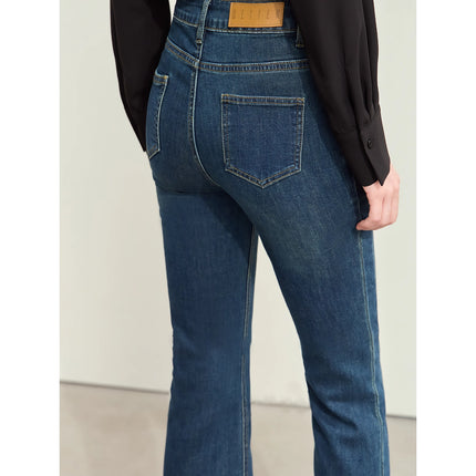 Minimalist Retro Slim Fit Denim Jeans for Women - Autumn Collection