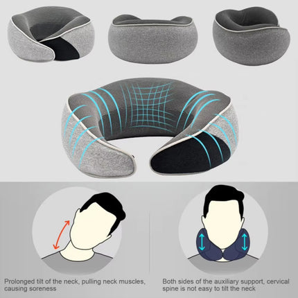 Almohada cervical ergonómica de viaje en forma de U con espuma viscoelástica