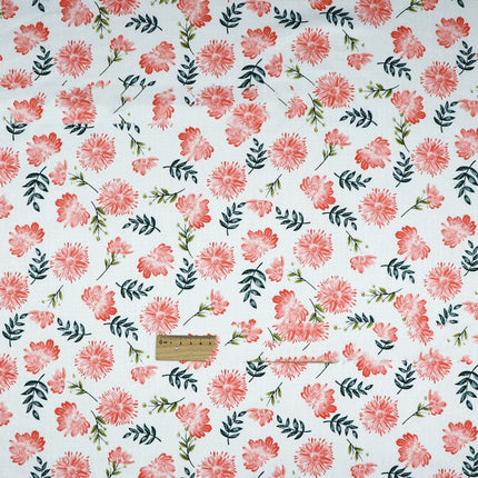 Plant Flowers Small Clear Floral Cotton Fabric - Wnkrs