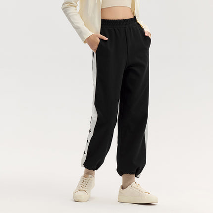 Pantalon large texturé à taille élastique