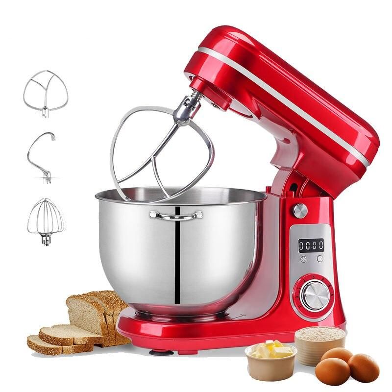 1200W 6-Speed Kitchen Stand Mixer with 6L Stainless Steel Bowl and Accessories