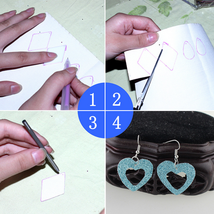 DIY earrings set pu leather double-sided set - Wnkrs