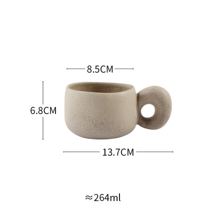 Tasse à café rétro en grès fabriquée à la main