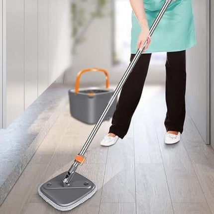 Effortless 360° Microfiber Mop with Water-Separation Bucket – No-Handwash Floor Cleaner - Wnkrs