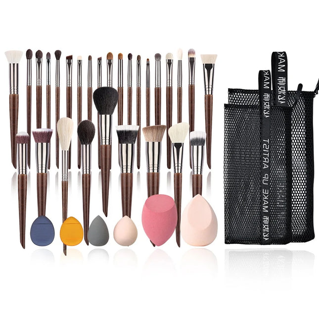 Juego de brochas de maquillaje natural: kit de 24 brochas para sombras de ojos