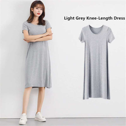 Women's Modal Knitted Summer T-Shirt Dress - Wnkrs