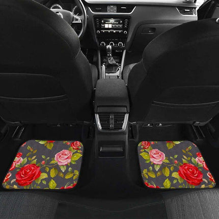 Rose-Blush Floral Car Floor Mats Set (4PCs) - Wnkrs